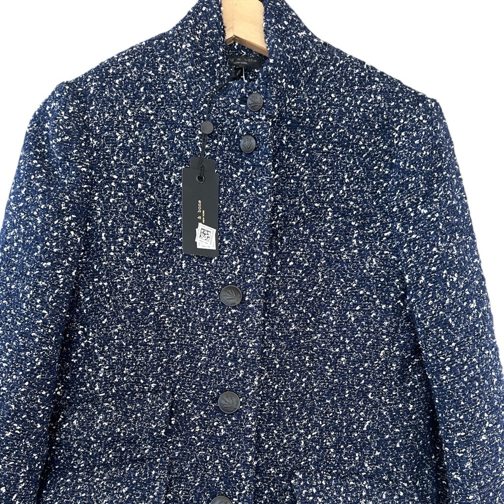 NWT rag & bone Slade Wool Tweed Blazer in Navy - Picture 7 of 13
